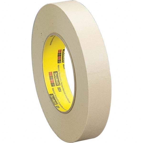 3M - 3-1/4" Wide x 60 Yd Long x 7.6 mil Tan Crepe Paper Masking Tape - Americas Tooling