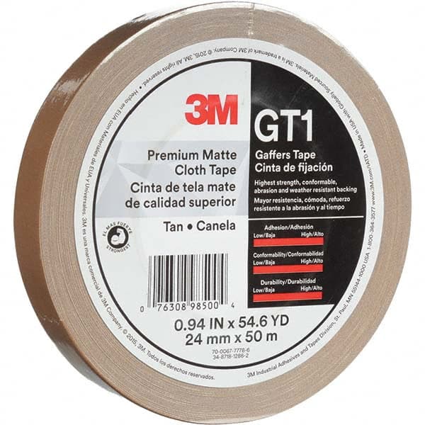 3M - 50m x 24mm x 11 mil Tan Cotton Cloth Gaffers Tape - Americas Tooling