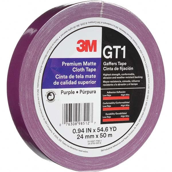 3M - 50m x 24mm x 11 mil Purple Cotton Cloth Gaffers Tape - Americas Tooling