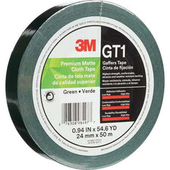 3M - 50m x 24mm x 11 mil Green Cotton Cloth Gaffers Tape - Americas Tooling