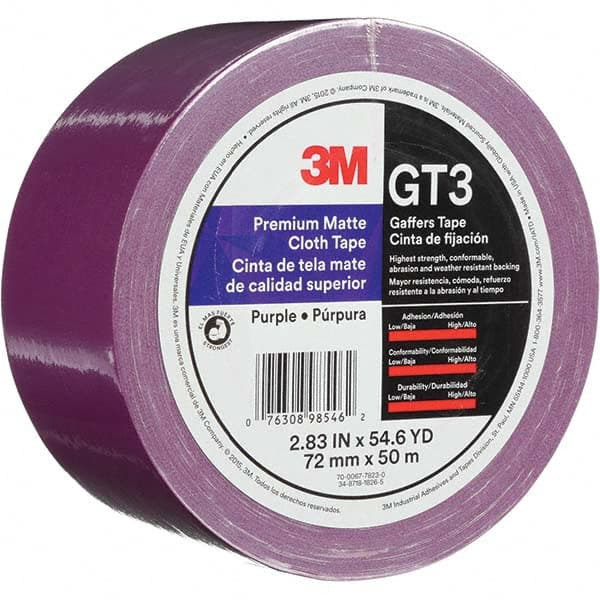 3M - 50m x 72mm x 11 mil Purple Cotton Cloth Gaffers Tape - Americas Tooling