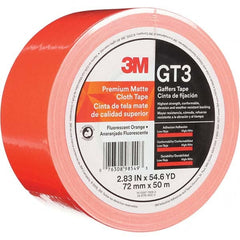 3M - 50m x 72mm x 11 mil Fluorescent Orange Cotton Cloth Gaffers Tape - Americas Tooling