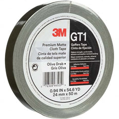 3M - 50m x 24mm x 11 mil Olive Green Cotton Cloth Gaffers Tape - Americas Tooling