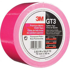 3M - 50m x 72mm x 11 mil Fluorescent Pink Cotton Cloth Gaffers Tape - Americas Tooling