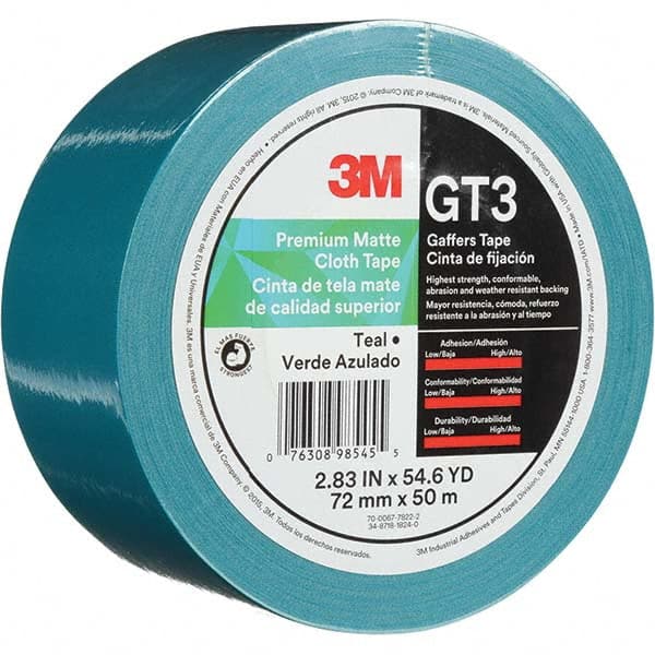 3M - 50m x 72mm x 11 mil Teal Cotton Cloth Gaffers Tape - Americas Tooling