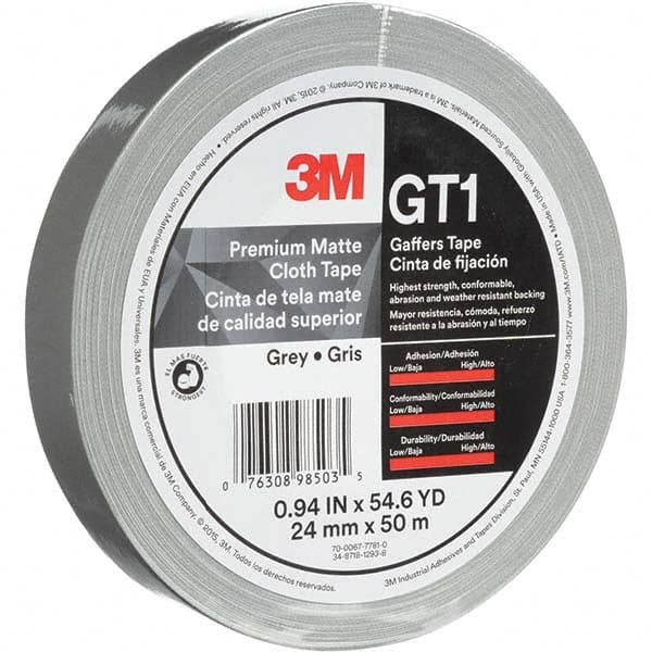 3M - 50m x 24mm x 11 mil Gray Cotton Cloth Gaffers Tape - Americas Tooling