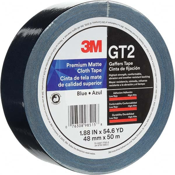 3M - 50m x 48mm x 11 mil Blue Cotton Cloth Gaffers Tape - Americas Tooling