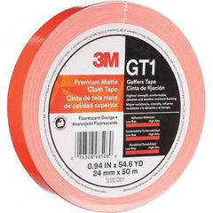 3M - 50m x 24mm x 11 mil Fluorescent Orange Cotton Cloth Gaffers Tape - Americas Tooling