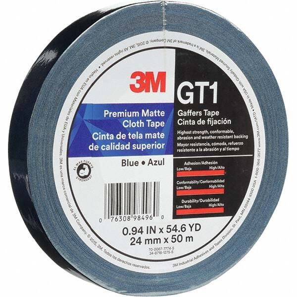 3M - 50m x 24mm x 11 mil Blue Cotton Cloth Gaffers Tape - Americas Tooling