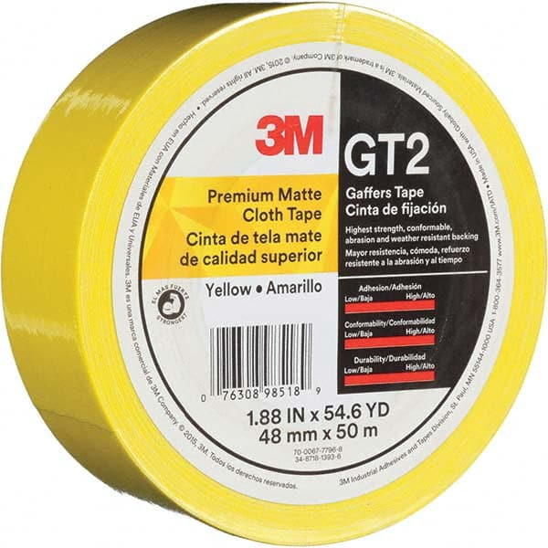 3M - 50m x 48mm x 11 mil Yellow Cotton Cloth Gaffers Tape - Americas Tooling