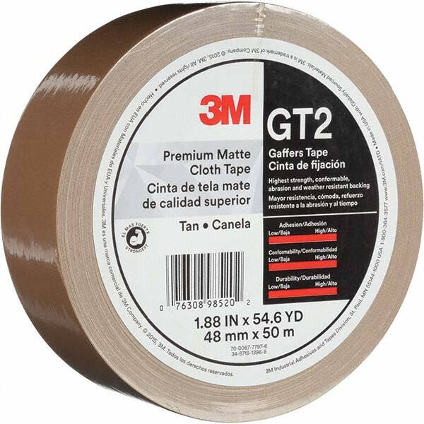 3M - 50m x 48mm x 11 mil Tan Cotton Cloth Gaffers Tape - Americas Tooling