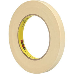 Masking Tape: 60 yd Long, 5.9 mil Thick, Tan Crepe Paper, Rubber Adhesive, 27 lb/in Tensile Strength