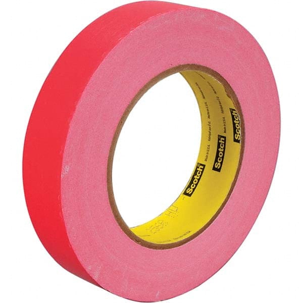 3M - 3/8" Wide x 60 Yd Long x 6.7 mil Red Paper Masking Tape - Americas Tooling