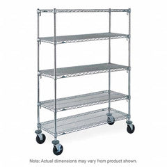 Metro - 600 Lb Capacity 5 Shelf Mobile Wire Shelving Unit - Add-On Unit - Americas Tooling