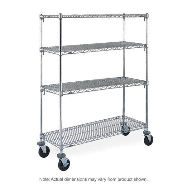 Metro - 600 Lb Capacity 4 Shelf Mobile Wire Shelving Unit - Add-On Unit - Americas Tooling