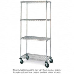 Metro - 600 Lb Capacity 4 Shelf Mobile Wire Shelving Unit - Add-On Unit - Americas Tooling