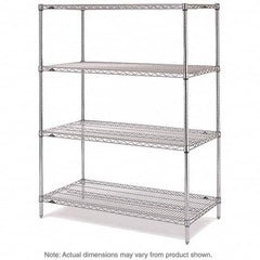 Metro - 2,000 Lb Capacity 4 Shelf Wire Shelving - Starter Unit - Exact Industrial Supply