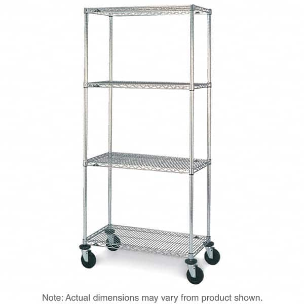 Metro - 600 Lb Capacity 4 Shelf Mobile Wire Shelving Unit - Add-On Unit - Americas Tooling