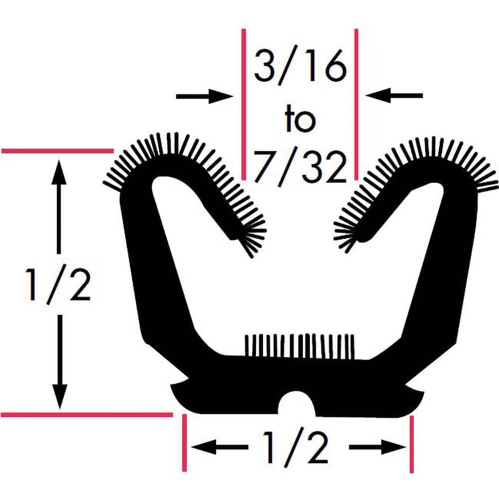 Fairchild Industries - Automotive Replacement Parts; Type: Window Channel ; Application: Unbeaded All Rubber Flexible Flocked Rubber Channel, 96 In. - Exact Industrial Supply