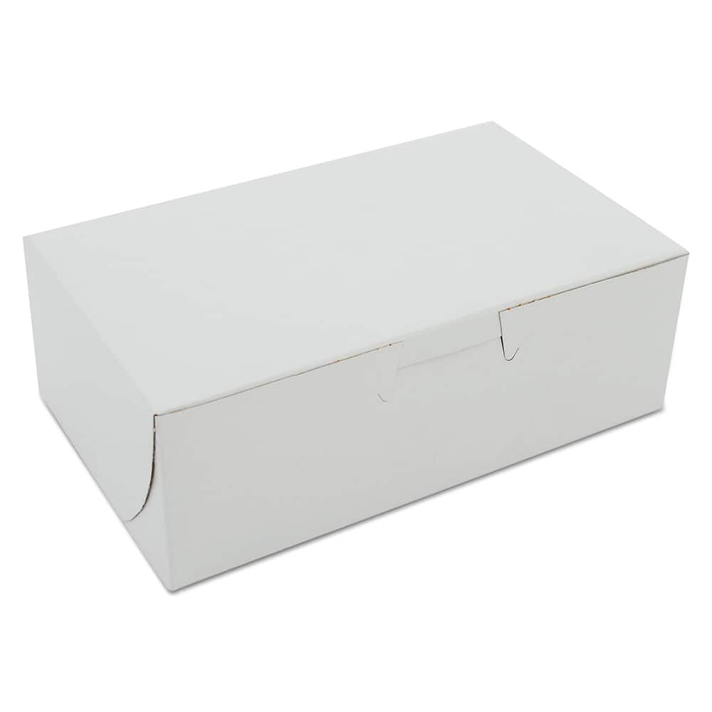 SCT - Food Containers; Type: Bakery Box ; Shape: Rectangular ; Volume Range: Smaller than 64 oz. ; Height (Decimal Inch): 2.000000 ; Diameter/Width (Decimal Inch): 6.2500 ; Length (Decimal Inch): 3.7500 - Exact Industrial Supply