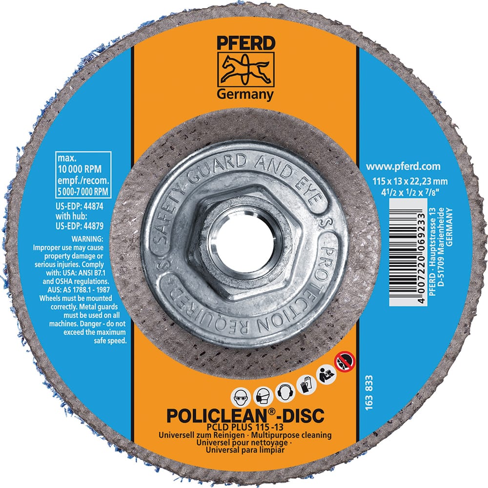 PFERD - 4-1/2 x 1/2" Aluminum Oxide Deburring Disc - Exact Industrial Supply