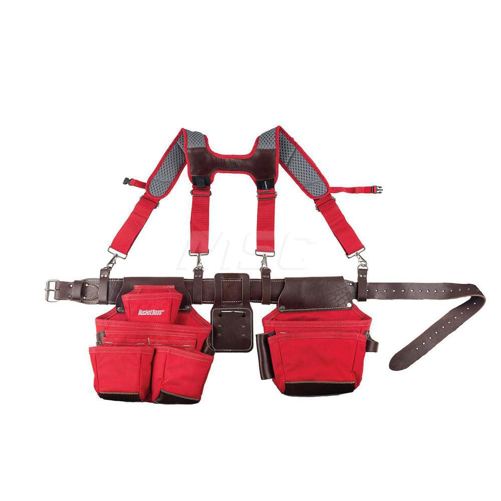 Tool Aprons & Tool Belts; Tool Type: Belts & Suspenders; Minimum Waist Size: 30; Maximum Waist Size: 52; Material: Leather; Number of Pockets: 2.000; Color: Red; Minimum Order Quantity: Leather; Tool Style: Belts & Suspenders; Minimum Waist Size: 30