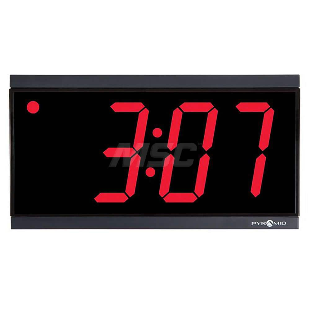 Clocks & Multi-Function Clocks; Type: Digital; Color: Black; Type: Digital; Additional Information: Led Digital; Up to 250' Viewing Distance: Black Bezel; Red LED Color; UL and cUL Listed; 12 Hour or 24 Hour; Non-Glare, Shatterproof Polycarbonate