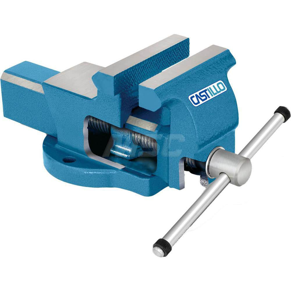 Bench Vise: 8″ Jaw Width, 8″ Jaw Opening, 2-1/2″ Throat Depth Swivel, Ductile Iron