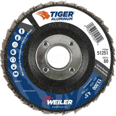 Flap Disc: 4-1/2″ Dia, 7/8″ Hole, 60 Grit, Zirconia Alumina, Type 29 Coated, Medium Grade, Cloth-Backed, 13,000 RPM