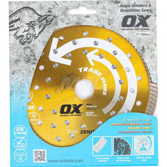 Wet & Dry Cut Saw Blade: 7″ Dia, 5/8 & 7/8″ Arbor Hole Use on Universal Hard, Round with Diamond Knockout Arbor