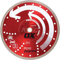 Wet & Dry Cut Saw Blade: 8″ Dia, 5/8 & 7/8″ Arbor Hole Use on Blade Bg, Round with Diamond Knockout Arbor