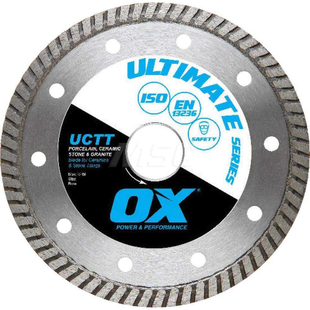 Wet & Dry Cut Saw Blade: 4-1/2″ Dia, 5/8 & 7/8″ Arbor Hole Use on Porcelain, Ceramic, Stone & Granite, Standard Arbor