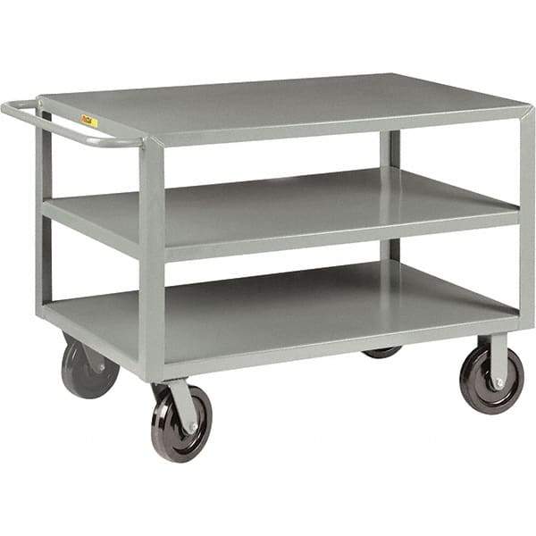 Little Giant - 5,000 Lb Capacity, 24" Wide x 36" Long x 36" High Cart - 3 Shelf, Steel, Phenolic Casters - Americas Tooling