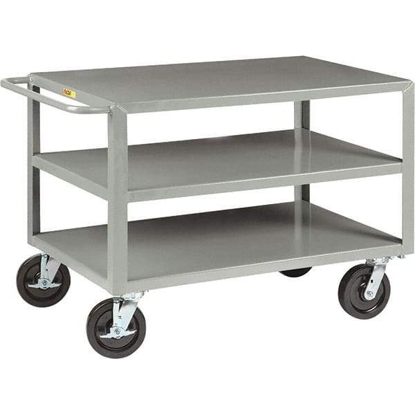 Little Giant - 5,000 Lb Capacity, 24" Wide x 36" Long x 36" High Cart - 3 Shelf, Steel, Phenolic Casters - Americas Tooling