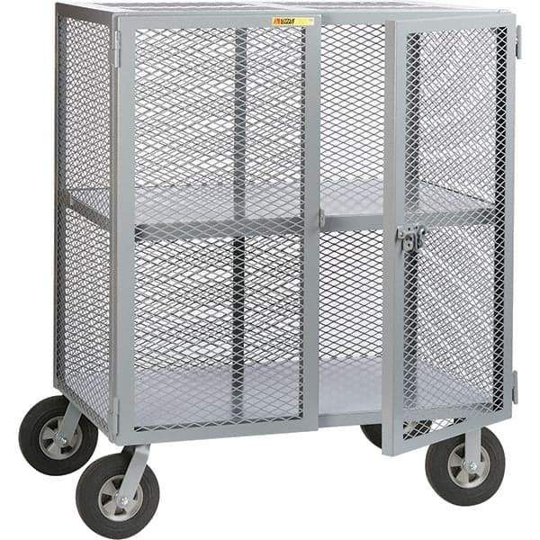 Little Giant - 1,500 Lb Capacity, 1 Shelf, Security Cart - 27" Long x 61" Wide x 61" High - Americas Tooling