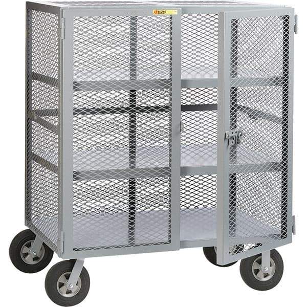 Little Giant - 1,500 Lb Capacity, 2 Shelf, Security Cart - 27" Long x 27" Wide x 61" High - Americas Tooling