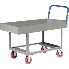 Little Giant - 2,000 Lb Capacity Steel Platform Truck - Steel Deck, 24" OAW, 49-1/2" Platform Length, Polyurethane Casters - Americas Tooling