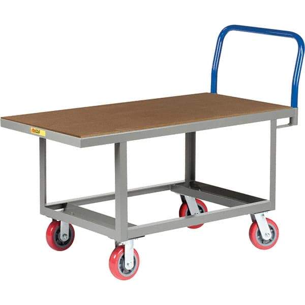 Little Giant - 2,000 Lb Capacity Steel Platform Truck - Steel Deck, 24" OAW, 61-1/2" Platform Length, Polyurethane Casters - Americas Tooling