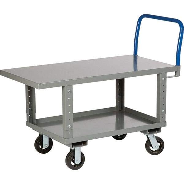 Little Giant - 2,000 Lb Capacity Steel Platform Truck - Steel Deck, 24" OAW, 49-1/2" Platform Length, Mold On Rubber Casters - Americas Tooling