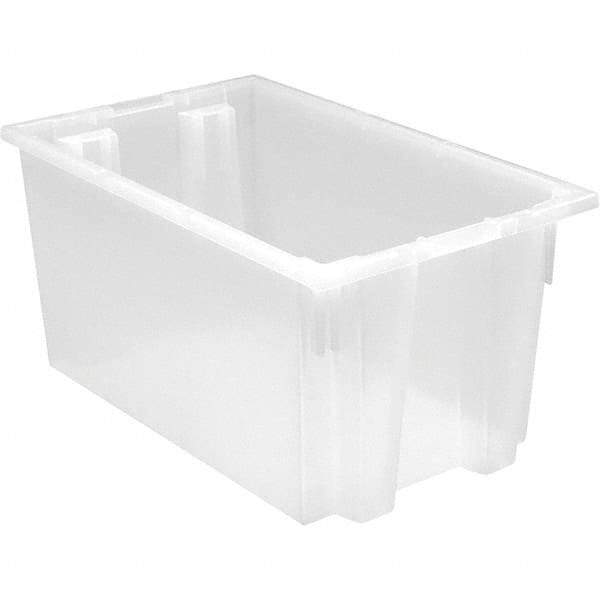 Quantum Storage - 90 Lb Load Capacity Clear Polypropylene Tote Container - Stacking, Nesting, 12" Long x 15-1/2" Wide x 23" High - Americas Tooling