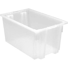 Quantum Storage - 90 Lb Load Capacity Clear Polypropylene Tote Container - Stacking, Nesting, 12" Long x 15-1/2" Wide x 23" High - Americas Tooling