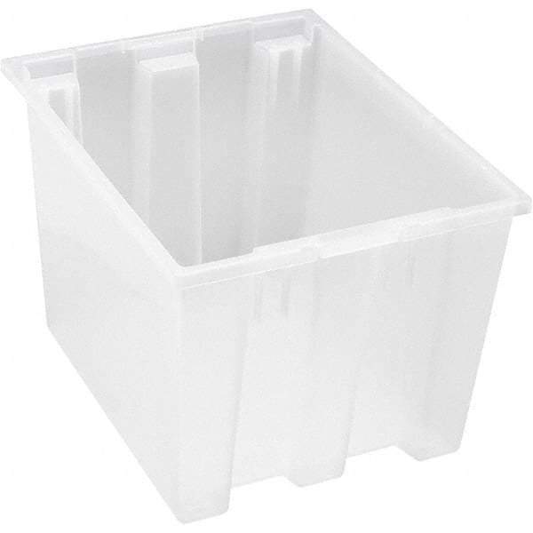 Quantum Storage - 65 Lb Load Capacity Clear Polypropylene Tote Container - Stacking, Nesting, 13" Long x 15-1/2" Wide x 19-1/2" High - Americas Tooling