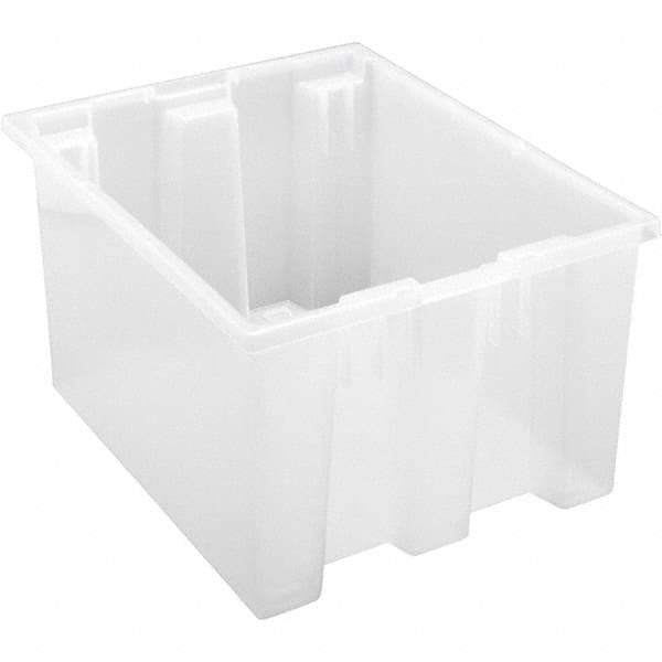 Quantum Storage - 65 Lb Load Capacity Clear Polypropylene Tote Container - Stacking, Nesting, 10" Long x 15-1/2" Wide x 19-1/2" High - Americas Tooling