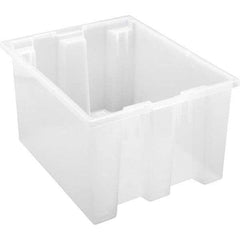 Quantum Storage - 65 Lb Load Capacity Clear Polypropylene Tote Container - Stacking, Nesting, 10" Long x 15-1/2" Wide x 19-1/2" High - Americas Tooling