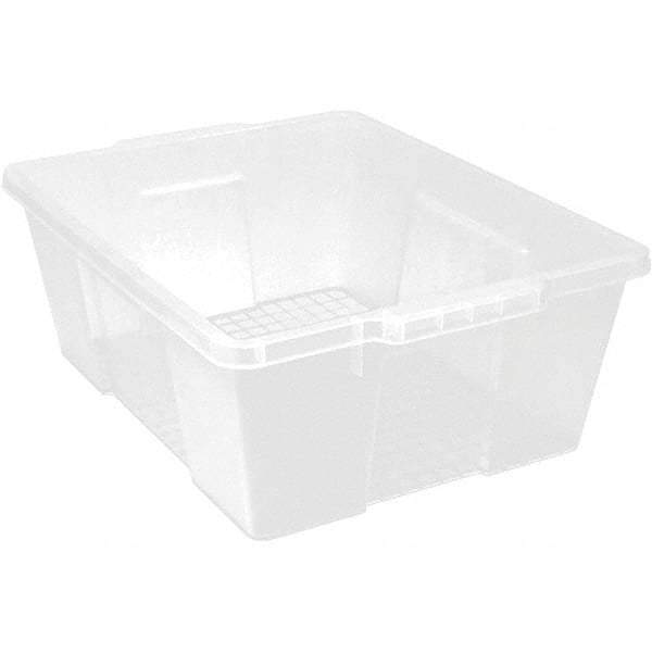 Quantum Storage - 50 Lb Load Capacity Clear Polypropylene Tote Container - Stacking, Nesting, 7.8" Long x 15.9" Wide x 21" High - Americas Tooling