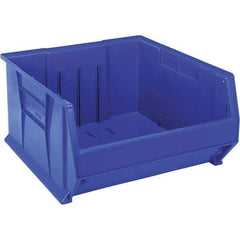 Quantum Storage - 225 Lb Load Capacity Blue Polypropylene Tote Container - Stacking, 12" Long x 22-1/2" Wide x 23.9" High - Americas Tooling