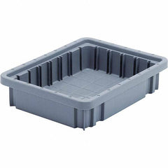 Quantum Storage - 20 Lb Load Capacity Gray Polypropylene Dividable Container - Stacking, 2-1/2" Long x 8.3" Wide x 10.9" High - Americas Tooling