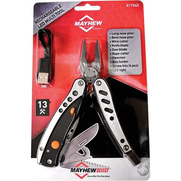 Mayhew - 13 Piece, Multi-Tool Set with 13 Functions - 6" OAL, 4" Closed Length - Americas Tooling