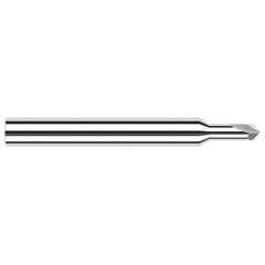 Harvey Tool - 3/32" Diam 90°/90° 2-Flute Single End Solid Carbide Chamfer Mill - Exact Industrial Supply