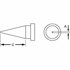 Weller - Soldering Iron Tips; Type: Round Tip ; For Use With: WP8; WSP80; WXP80 - Exact Industrial Supply